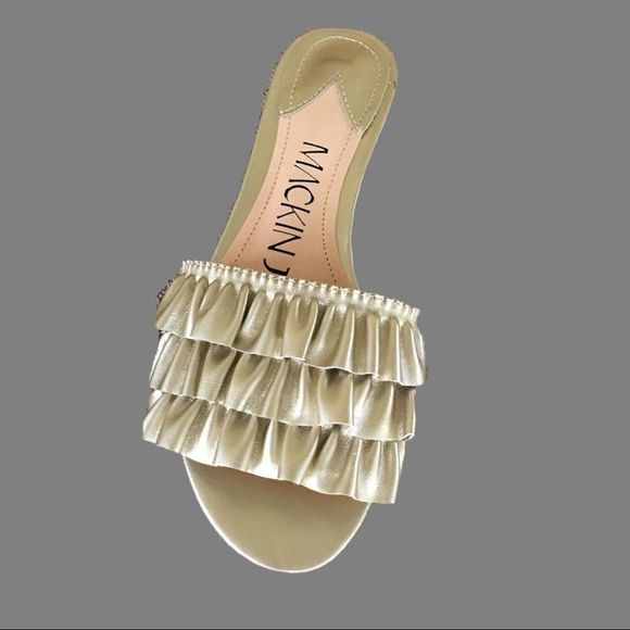 Mackin J Gold Ruffle Mule - Picture 1 of 4